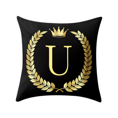 

〖Follure〗Pillow Cover Black&Gold Letter Pillowcase Sofa Cushion Cover Home Decor