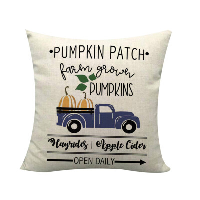 

Halloween Thanksgiving Cotton Linen Pillow Case Pumpkin Pillow Set Pumpkin Truck Maple Leaf Cushion Cover