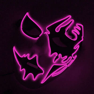 

Halloween Mask LED Mask Light Up Party Masks Neon Environment-friendly Mascara Horror Mascarillas Glow In Dark Masque