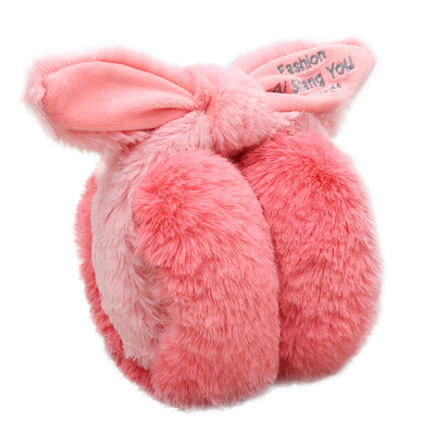 

Women Fashion Cute Earmuffs Ear Cover Outdoor Winter Warm Soft Plush Earwarmer Bowknot Design Rabbit Ears Folding Ear Muff