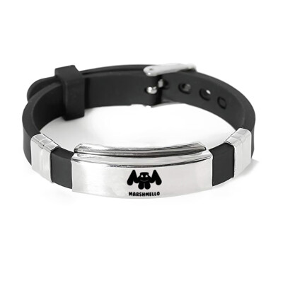 

Marshmello Dj Silicone Bracelet Stainless Steel Engrave Bracelets Bangles For Unisex Women Men Souvenir Jewelry Gifts