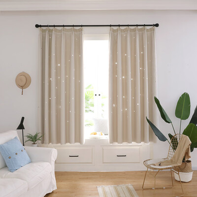 

Toponeto Starry Sky Sheer Curtain Tulle Window Treatment Voile Drape Valance Double-deck