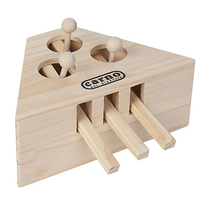 

Gobestart Pet Indoor Solid Wooden Cat Hunt Toy Interactive 35-holed Mouse Seat Scratch