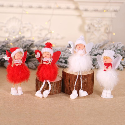 

Christmas Tree Ornament Christmas Flying Angel Doll Pendant Cute Love Plush 4PC