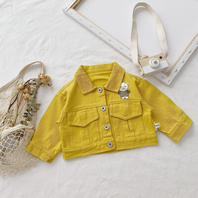 

Lovely Coat 0-5T Baby Autumn Girls Cute Solid Color Comfort Slim Cotton Jacket Warm Coat Denim Tops