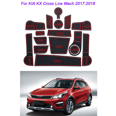 

16pcsset Door Slots Cup Holder Storage Box Non-slip Groove Mat Replacement For Kia KX Cross 2017-2018