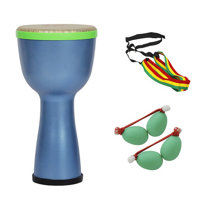 

Portable African Drum Djembe Bongo Hand Drum ABS Body 8inch Polyester Drum Head With Egg Shakers Drum Strap