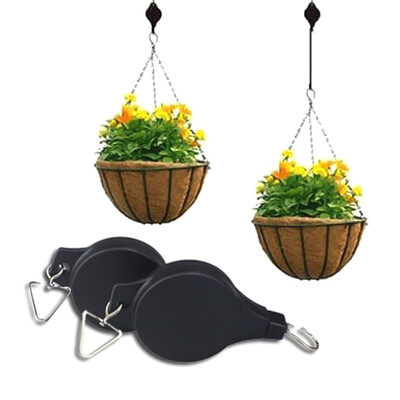 

2PcsSet Retractable Hanging Basket Pull Down Hanger Pulley Garden Baskets Plant Pots Hanging Basin Hook Greenhouse