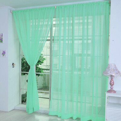 

JPGIF 1 PCS Pure Color Tulle Door Window Curtain Drape Panel Sheer Scarf Valances