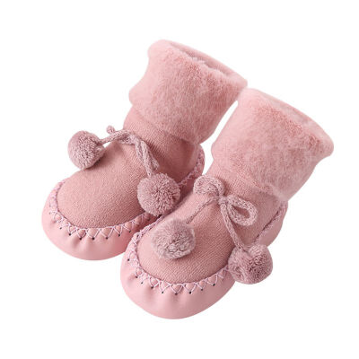 

0-2Y Newborn Baby Socks Shoes Cute Floor Shoes With Rubber Sole Winter Soft Girls Boys Anti-Slip Socks Indoor Shoes