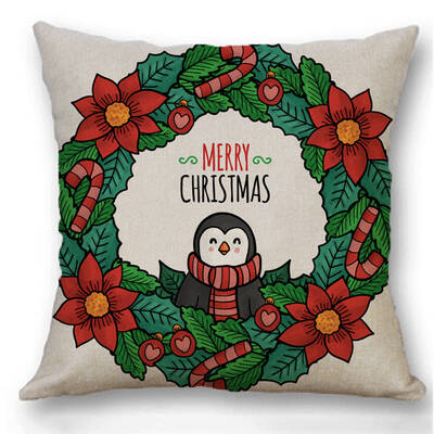 

2020 New 18&quot Christmas Linen Pillow Cover Santa Claus Pattern Square Pillow Case Cushion Car Home Decor 14 Pattern