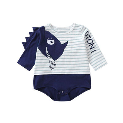 

Baby Romper Cartoon Infant Boy Clothes Long Sleeves Cute Jumpsuits Dinosaur Striped Toddler Baby Kids Clothes