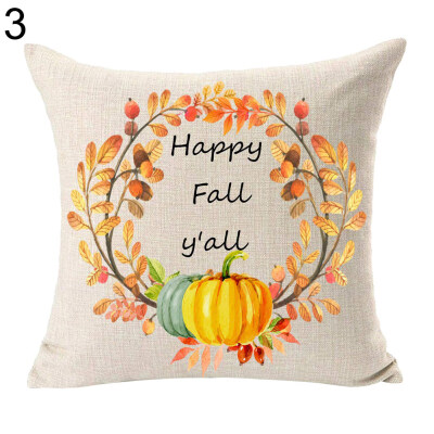 

Pumpkin Fall Harvest Linen Pillow Case Cushion Cover Sofa Bed Car Office Decor