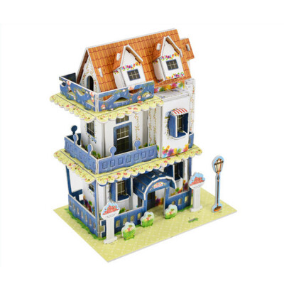 

Tailored 3D DIY Puzzle Castle Model Cartoon House Assembling Paper Toy Kid Early Learning