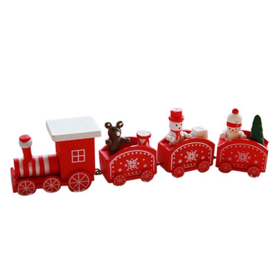 

Wood Christmas Train with Santabear Xmas kid toys gift ornament Christmas Decoration for Home