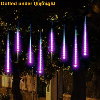 

Siaonvr Party LED Lights Shower Rain Xmas Tree Garden Outdoor Purple