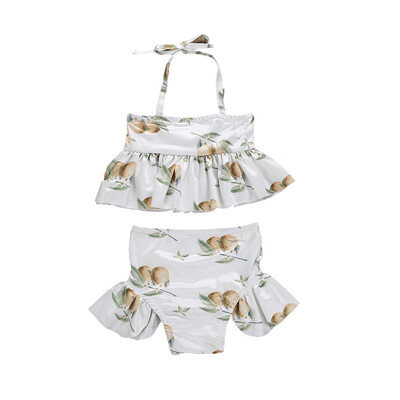 

Summer Infant Baby Swimwear Straps Floral Print Tops Briefs Kid Girls Swimsuit Bikini Set Baby Kids Summer Clothing