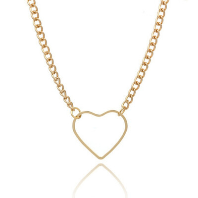 

New Heart Necklace for Women SHORT Chain Heart Shape Pendant Necklace Gift Ethnic Bohemian Choker Necklace drop shipping