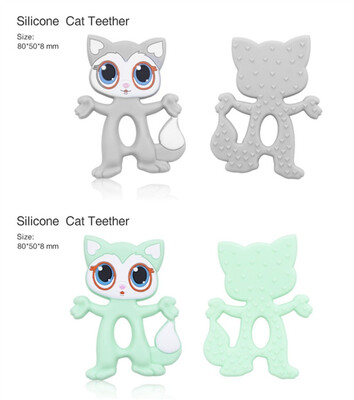 

Food Grade BPA Free Lovely Cat Shape Silicone Pendant Baby Teething Toy Silicone Baby Teether New Silicone Teether