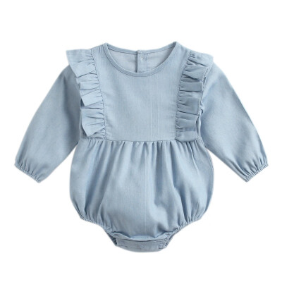 

Solid Infant Toddler Baby Girl Romper Vintage Long Sleeve Neborn Girl Romper Jumpsuit Spring Autumn Baby Girl Clothing