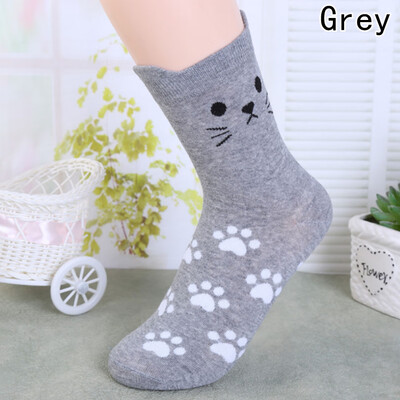 

Trend Candy Color Cat Footprints Socks Cute Cartoon Sexy Korean Women Fashion Cotton Tube Sock