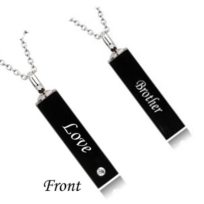 

Square Cylinders Necklace for Ashes Lettering Heart Cremation Memorial Keepsake Pendant Necklace Jewelry Love Commemorative Gift