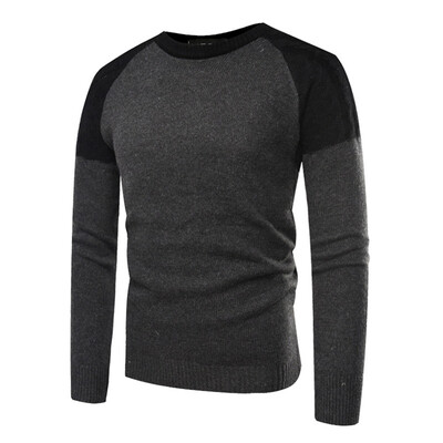 

Mens Ribbed Knitted Pullover Sweater Color Block Comfort Twisted Long Sleeves Sweaters