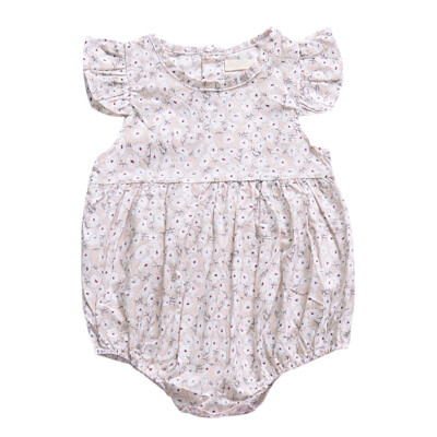 

Newborn Baby Girl Cute Flying Sleeve Summer Romper Dress Floral Pattern Jumpsuit Clothes