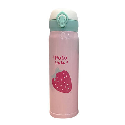 

1PC 350450ML Fruit Jump Cover Stainless Steel Mug Student Portable Cute Children Women Kettle Thermos Bottle School Beker