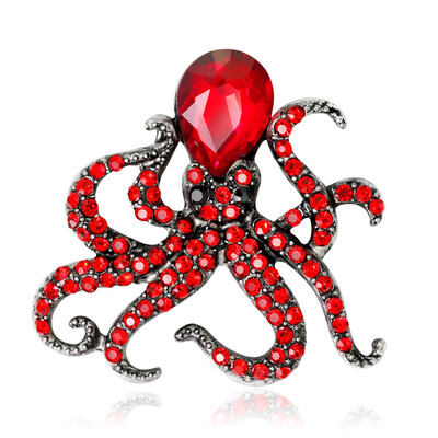 

Animals Brooch Pins Bee Rabbit Octopus Cat Owl Bird Cat Enamel Brooches for Women Men Crystal Brooch