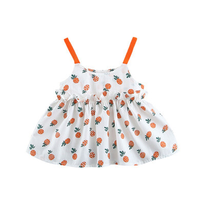 

Toddler Baby Girls Dress Pineapple Pattern Strap Kids Dress For girls Cotton Kids Toddler Sleeveless Sundress