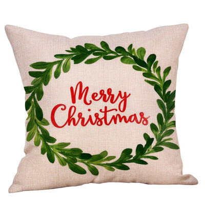 

〖Follure〗Merry Christmas Pillow Cases Cotton Linen Sofa Cushion Cover Home Decor