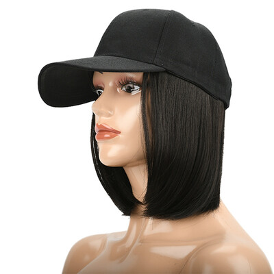 

Baseball Hat With Wigs Cut Bob Hair Syntheitc Hair Hat For Women Hair Accessories