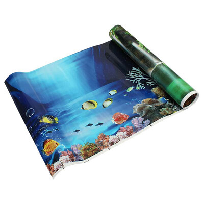 

HD 3D Fish Tank Background Drawing Aquarium Glass Wall Background Drawing Double Sides Decorative Sticker