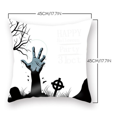 

Household Halloween Theme Cartoon Pattern Personality Flax Practical Sofa Pillow Case Holiday Decoration