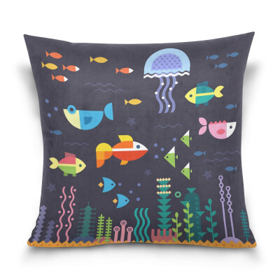 

ALAZA Throw Pillow Cover 16 X 16 inch Christmas Gift Cushion Cover with Sea Life Printed Pillowcase