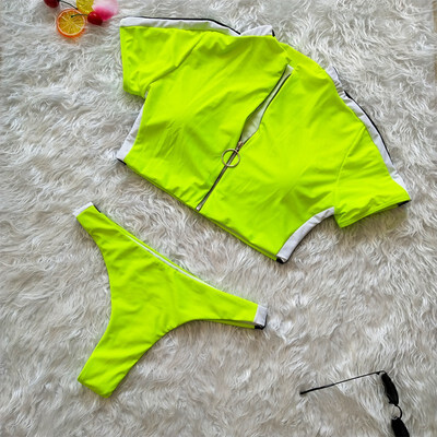 

2019 Sexy High Cut Padded Women Lingerie Set Solid Summer Beach Sports Swimwear Bra Sets Two-pieces Female Suits Intimates