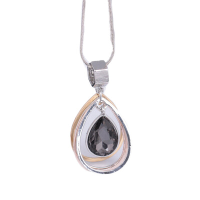 

Creative Simple Wholesale Multi-crystal Winter Trend Long The Drop-shaped Sweater Original Necklace Section Chain