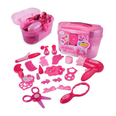 

Girls Beauty Hair Toy Make Up Set Toys Pretent Play Simulation Cosmetic Bag Plastic Makeup Toy Children Pretend Play Toys