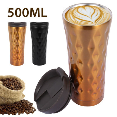 

Travel Coffee Mug 500ML Stainless Steel Vacuum Insulated Cup Thermos Leakproof Big Capacity for Coffee Tea