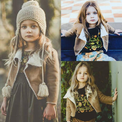 

Cute Kids Baby Girls Faux Fur Lambs Wool Coat Child Warm Winter Outwear Jacket