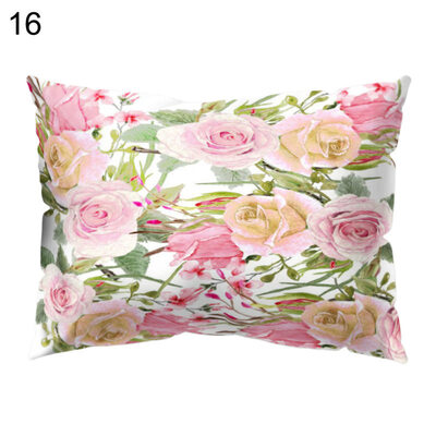 

Multicoloured Flower Printed Throw Pillow Case Cushion Cover Sofa Home Bed Decor