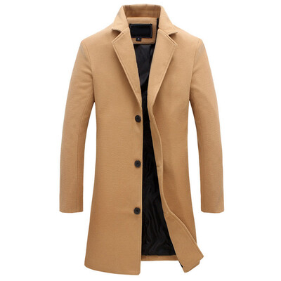 

Mens Lapel Collar Solid Long Coats Windbreaker Button Down Overcoat Blazer Tops