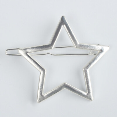 

Womens Elegant Pentagonal Star Design Hair Clip Gold Silver Metal Hair Clip