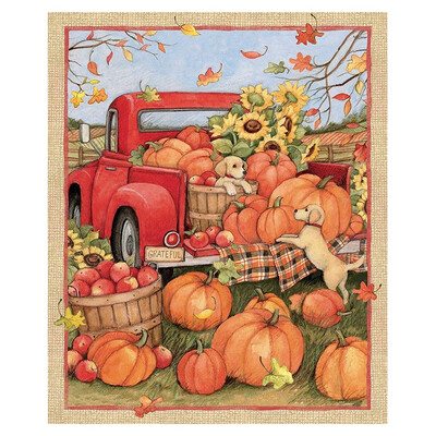 

Siaonvr Fun 36x44 Panel Snowman Gifts Snow Polyester Fabric Pumpkin Car Pattern Gift