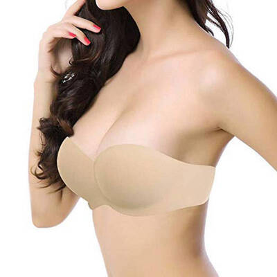 

Women Sexy Lingerie Silicone Non-slip Strapless Gathered Invisible Bra Women No Rims Plus Size Underwear