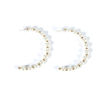

2019 New Semicircle Imitation Pearl Earrings Woman Big Circle Earrings Fashion Jewelry Drop Shipping