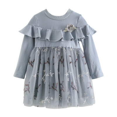 

Baby Girls Clothes 2019 Autumn Spring Kids Dresses Girls Sweet Mesh Princess Dress Children Long Sleeve Dress