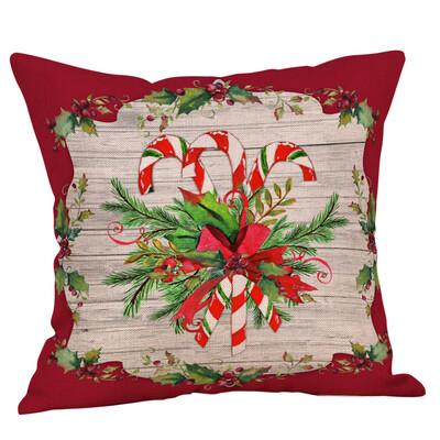

Tailored Cotton Linen Christmas Tree Zipper Closure Pillow Case Throw Cushion Cover Home