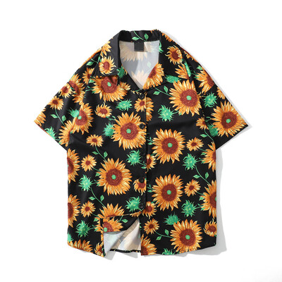 

Tailored Mens Summer Fashion Shirts Casual Short Sleeve Beach Tops Loose Casual Blouse